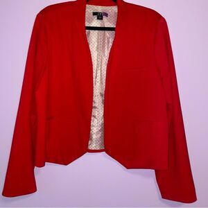 Lys 2X Red Blazer Open Front Jacket